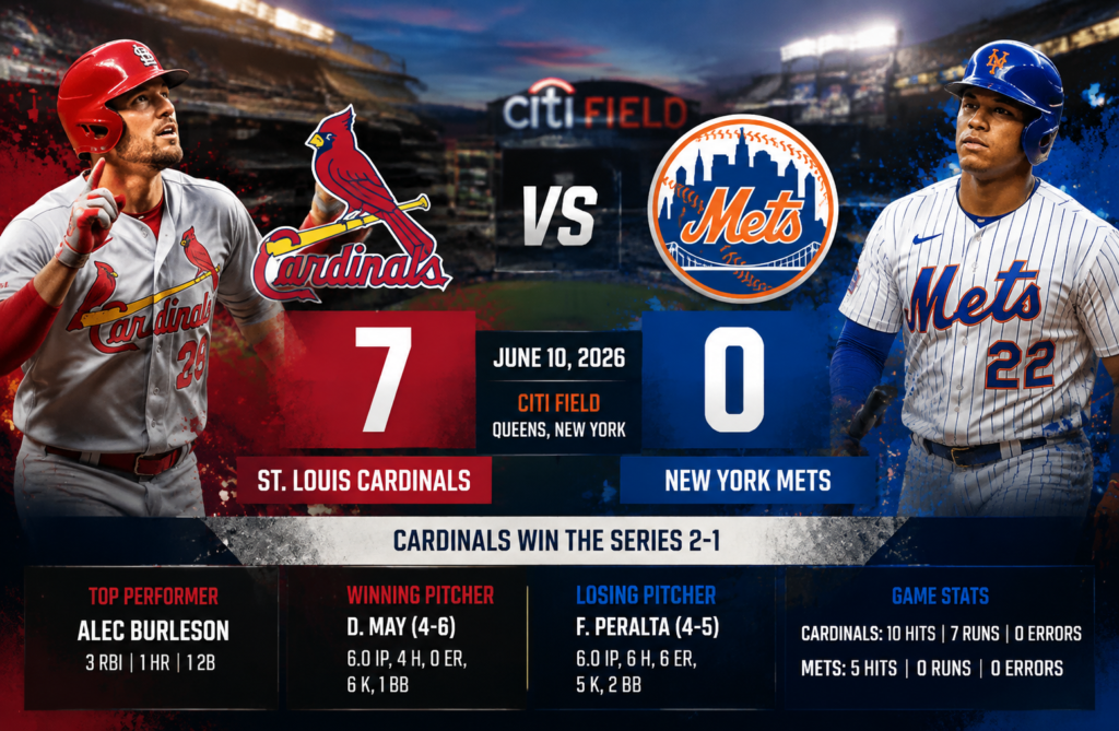 mets vs st. louis cardinals match player stats