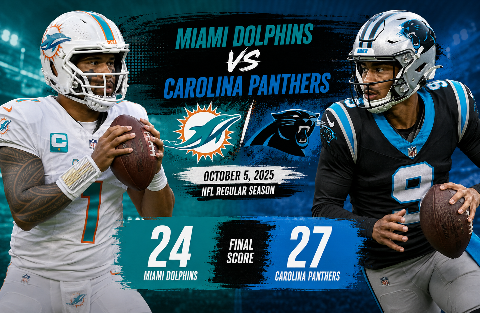 Miami Dolphins vs Carolina Panthers Match Player Stats