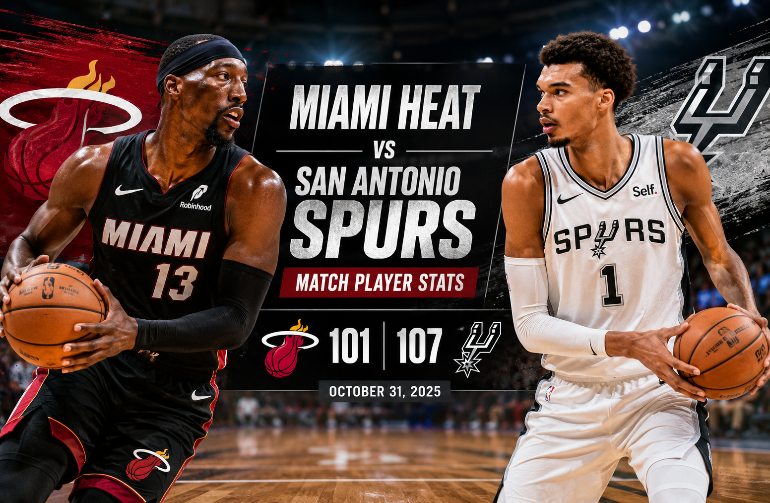 miami heat vs san antonio spurs match player stats