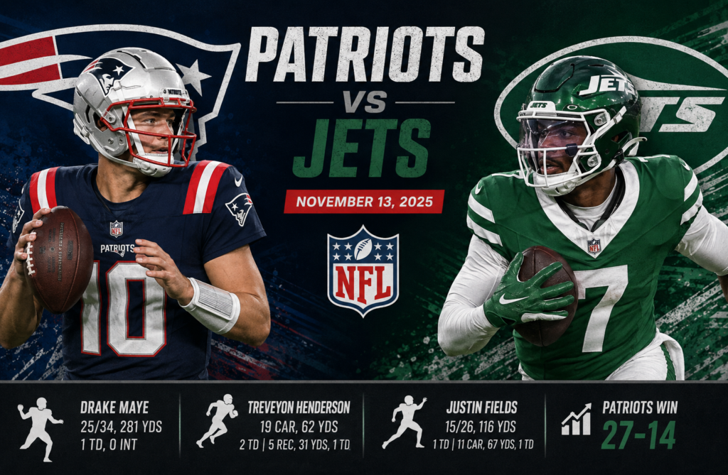 new england patriots vs new york jets match player stats