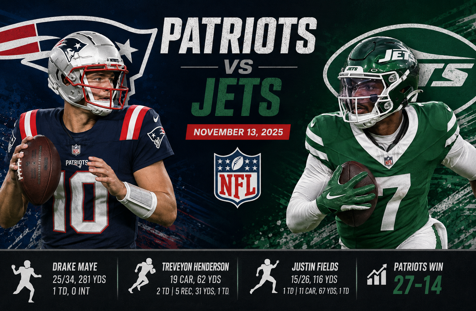 new england patriots vs new york jets match player stats