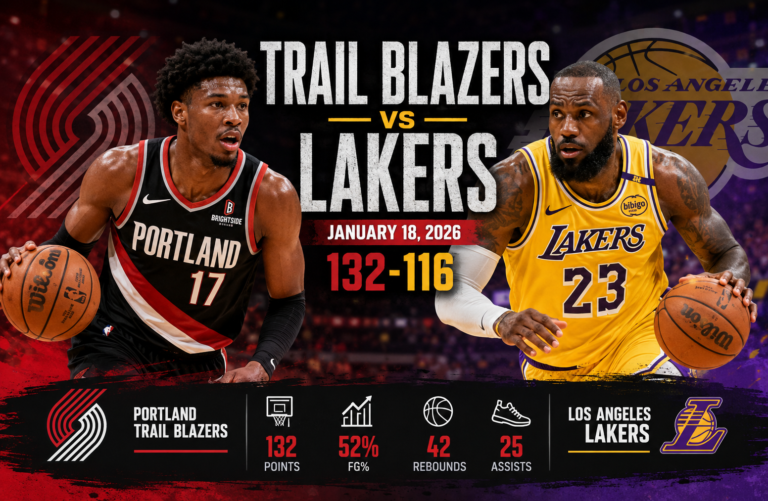 portland trail blazers vs lakers match player stats