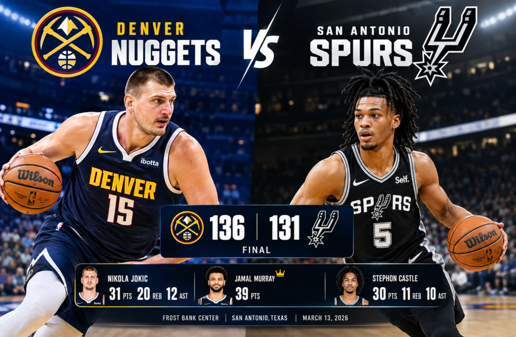 san antonio spurs vs denver nuggets match player stats