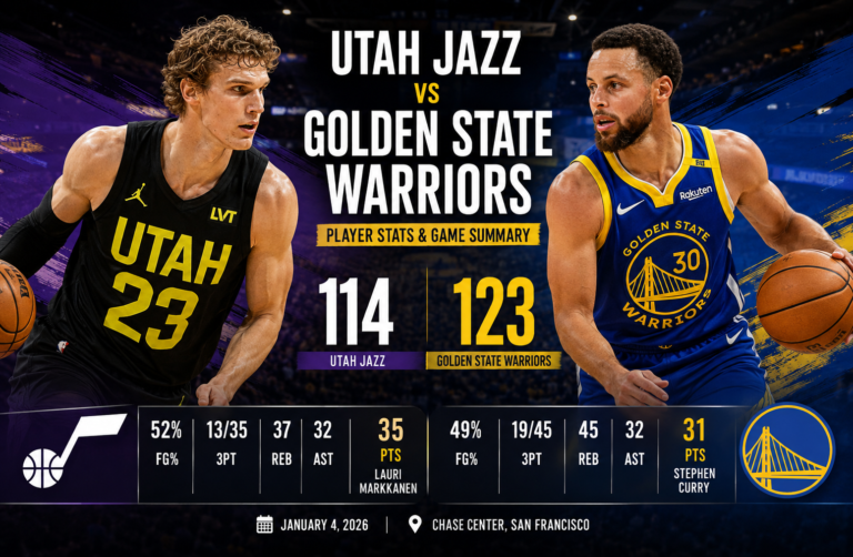 Utah Jazz vs Golden State Warriors Match Player Stats