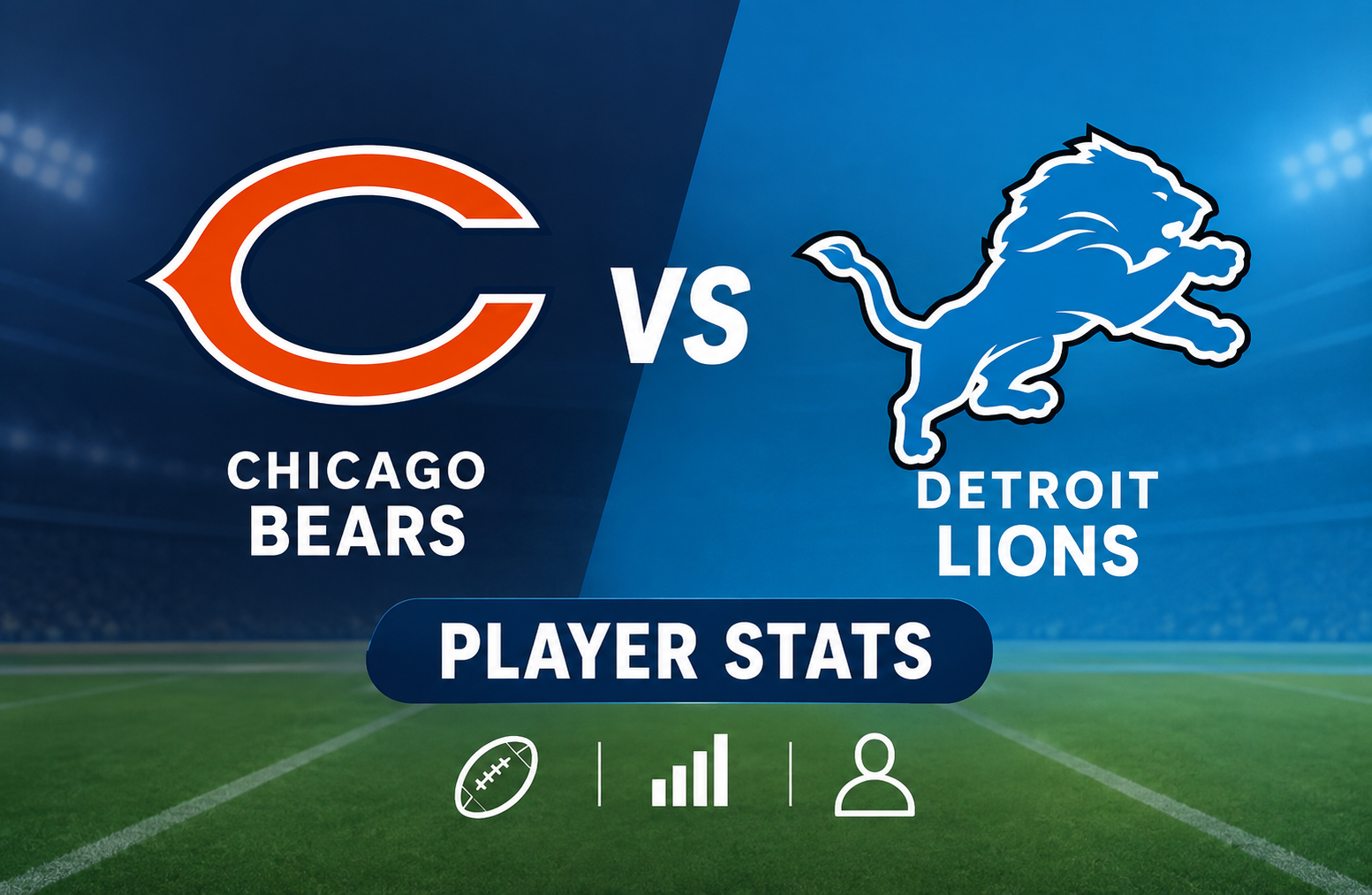 Chicago Bears vs Detroit Lions Match Player Stats