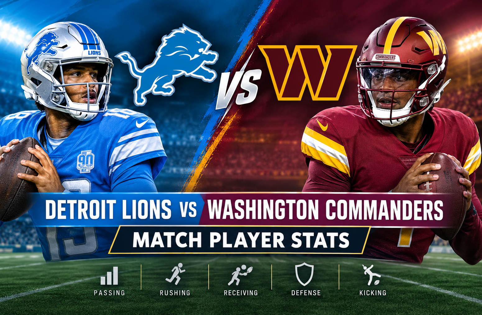 Detroit Lions vs Washington Commanders Match Player Stats