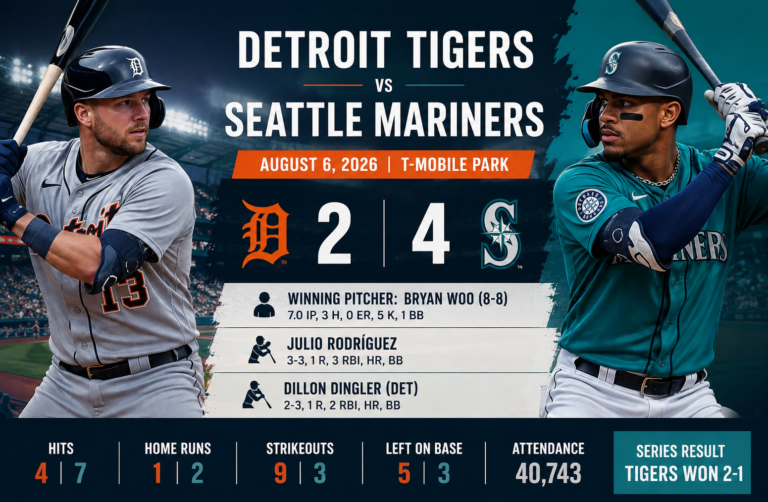 Detroit Tigers vs Seattle Mariners Match Player Stats