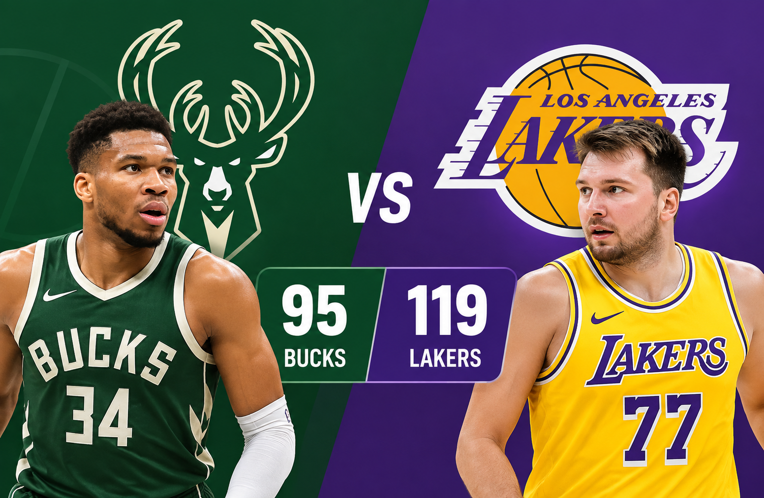 Milwaukee Bucks vs Lakers Match Player Stats