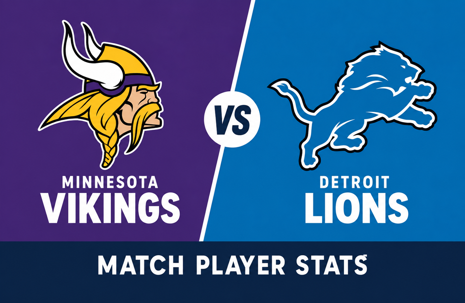 Minnesota Vikings vs Detroit Lions Match Player Stats