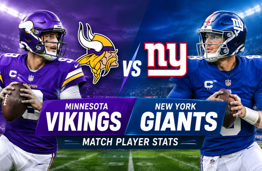 Minnesota Vikings vs New York Giants Match Player Stats
