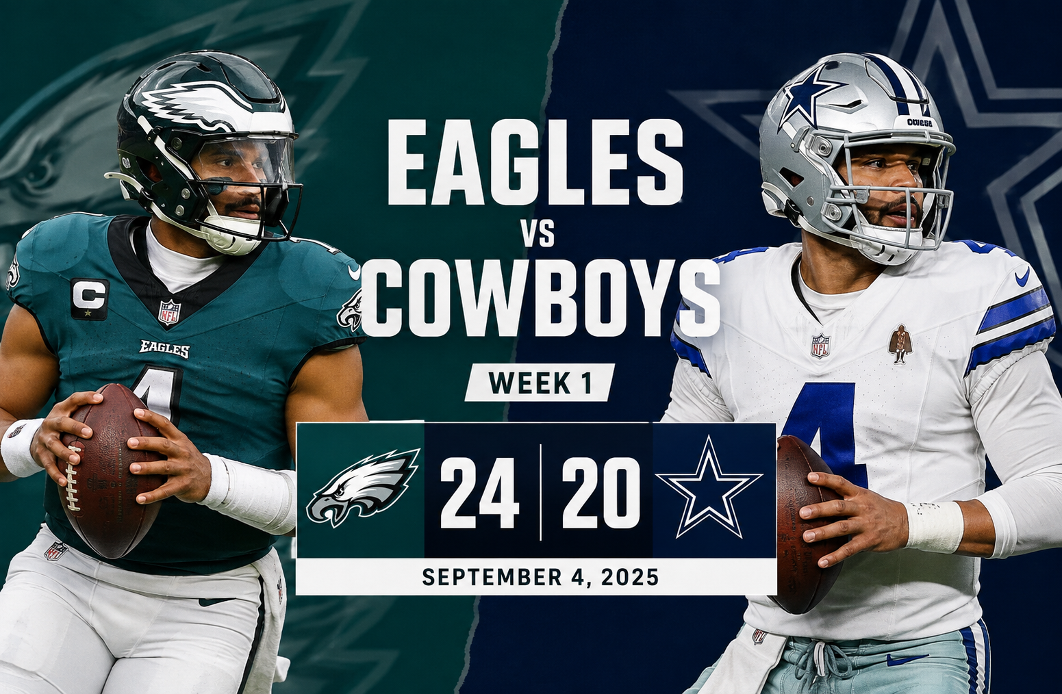 Philadelphia Eagles vs Dallas Cowboys Match Player Stats