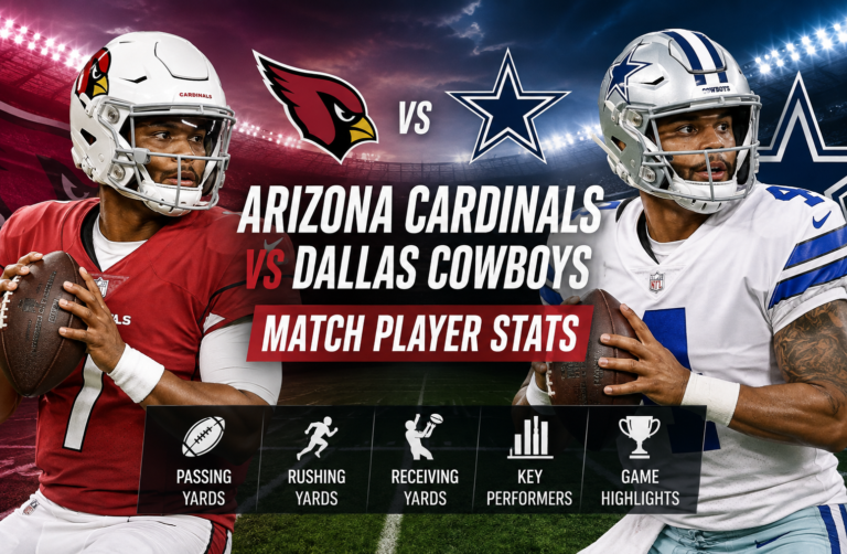 Arizona Cardinals vs Dallas Cowboys Match Player Stats