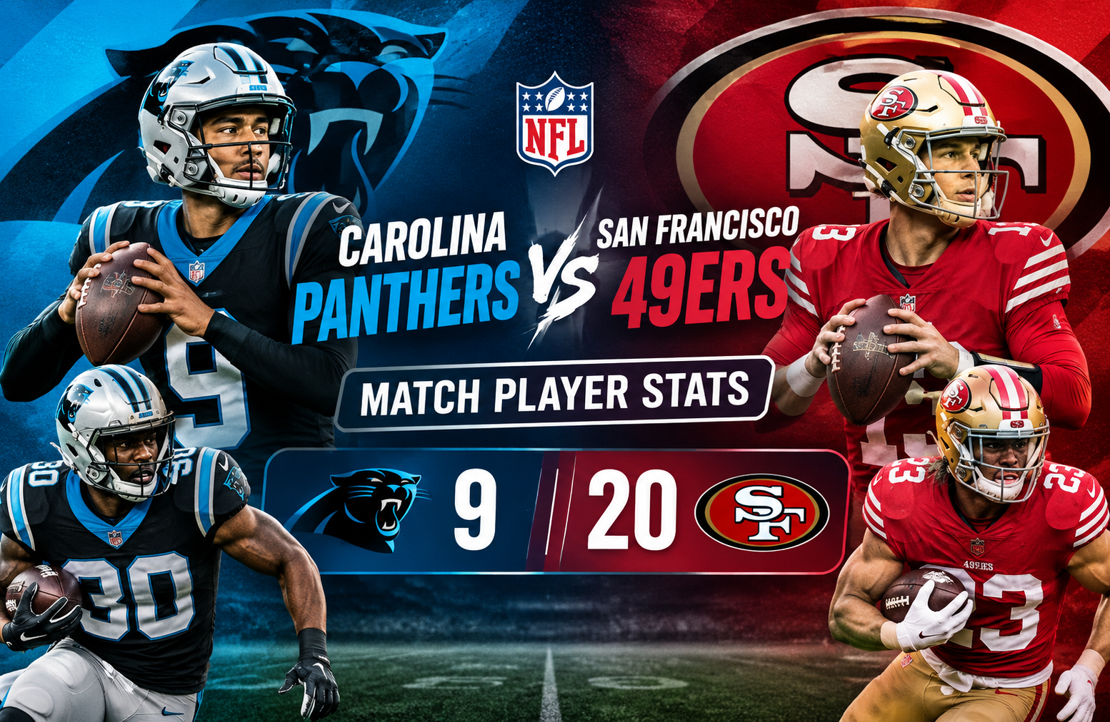 carolina panthers vs 49ers match player stats