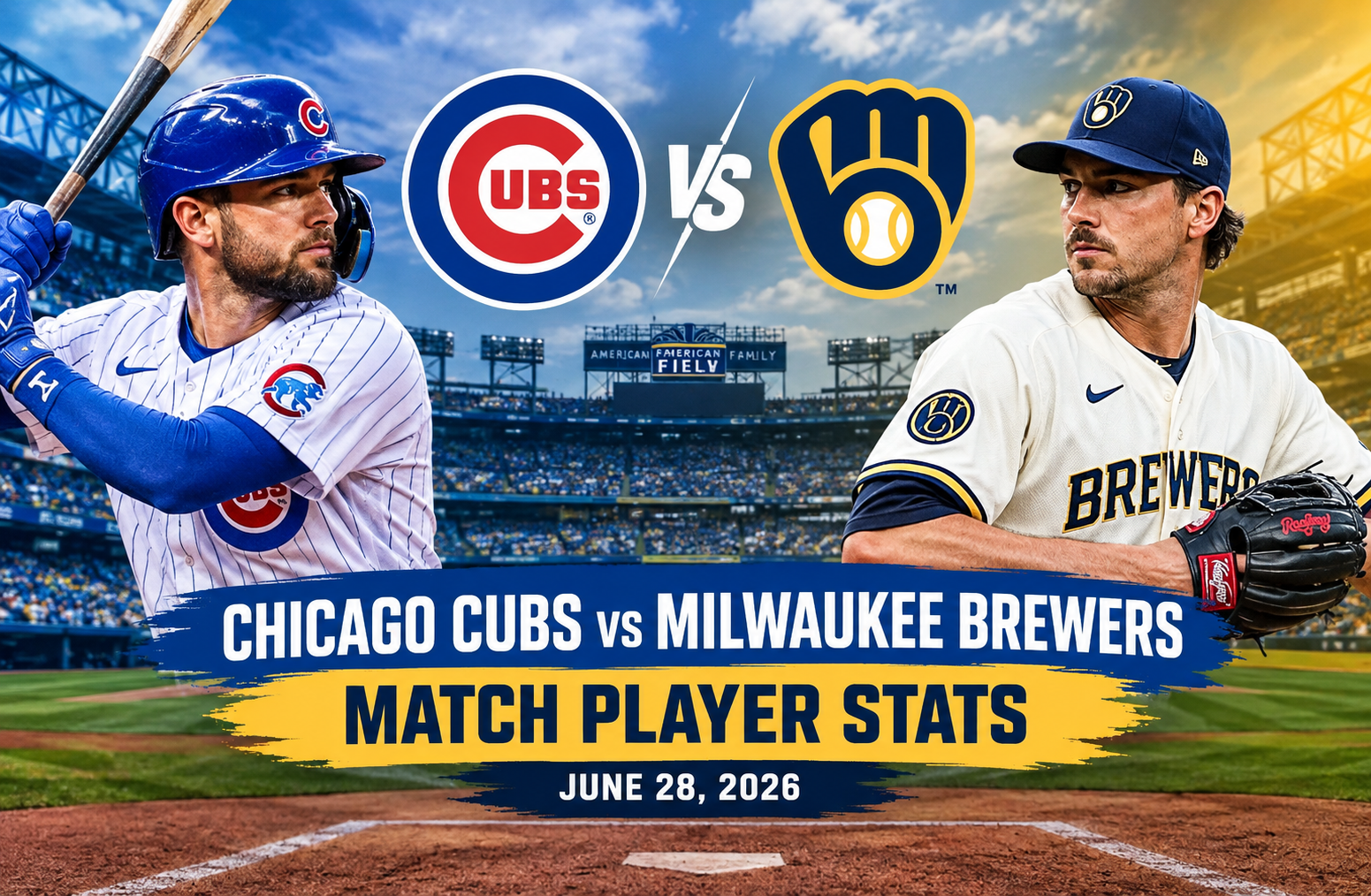 Chicago Cubs vs Milwaukee Brewers Match Player Stats