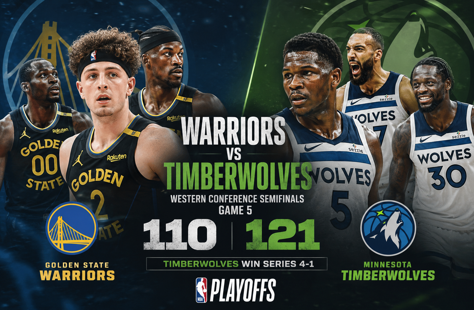 golden state warriors vs timberwolves match player stats