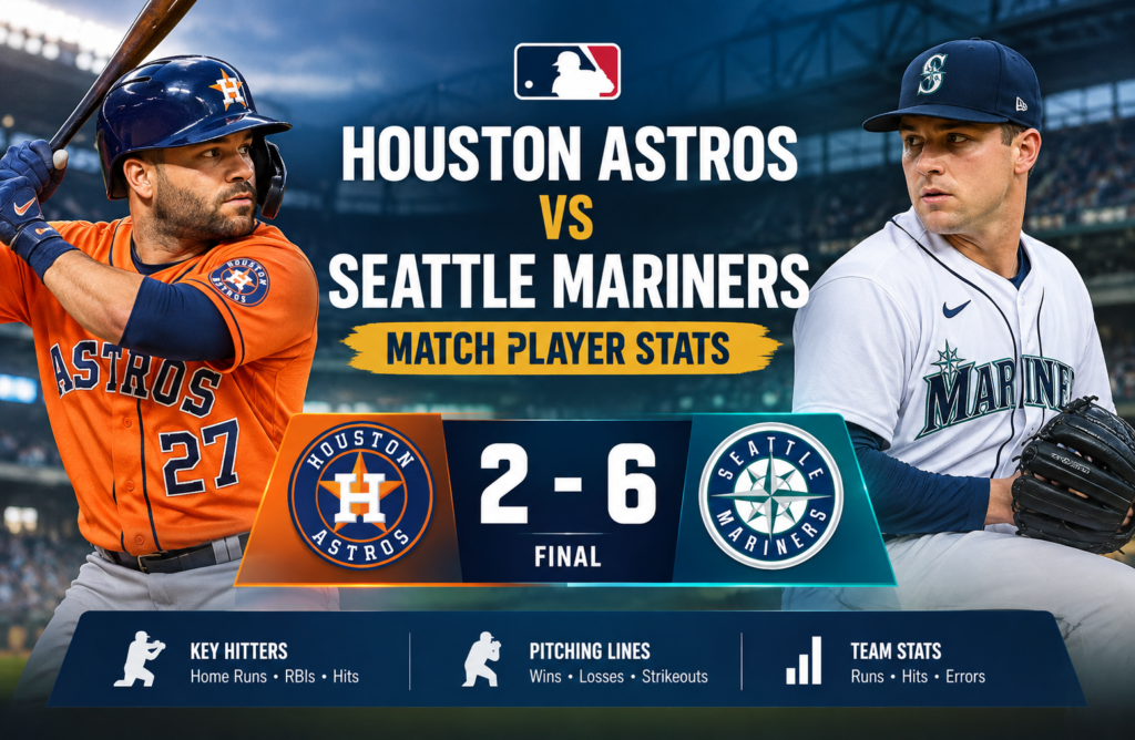 houston astros vs seattle mariners match player stats