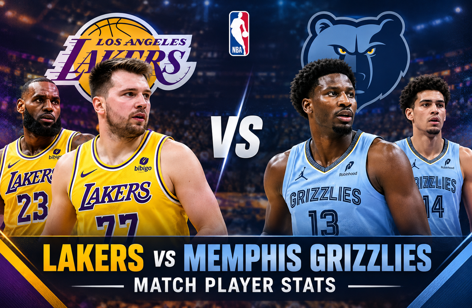 lakers vs memphis grizzlies match player stats