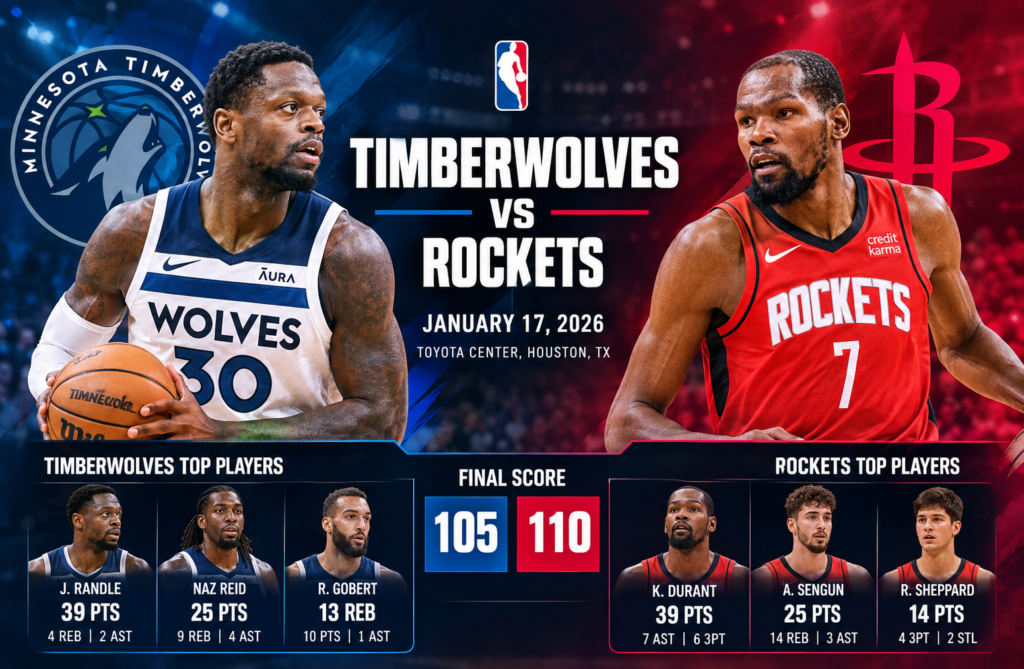 Timberwolves vs Houston Rockets Match Player Stats: Jan. 17, 2026