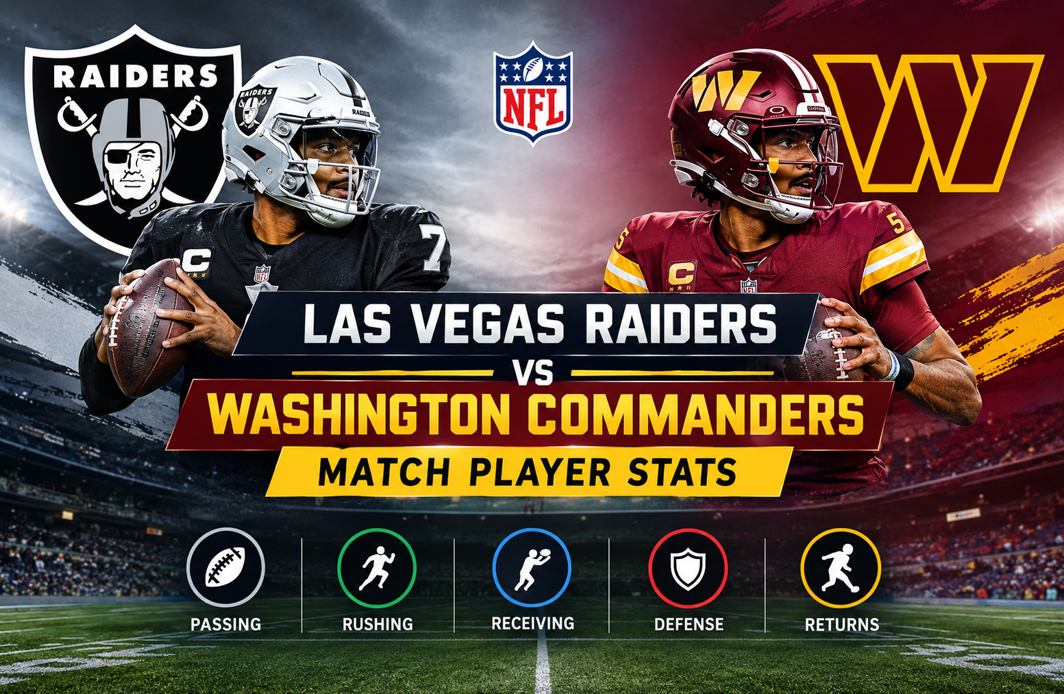 las vegas raiders vs washington commanders match player stats
