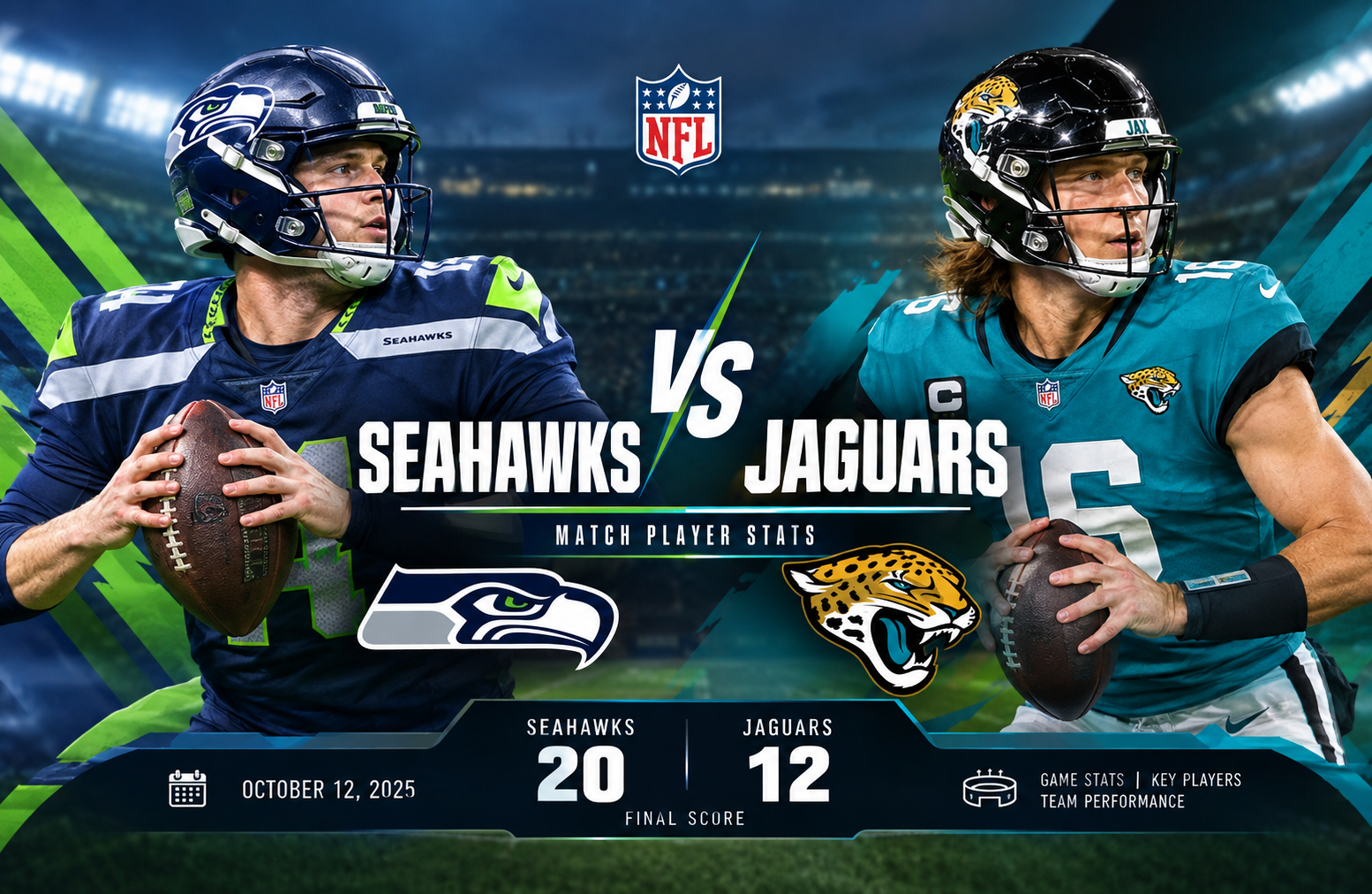 seahawks vs jacksonville jaguars match player stats