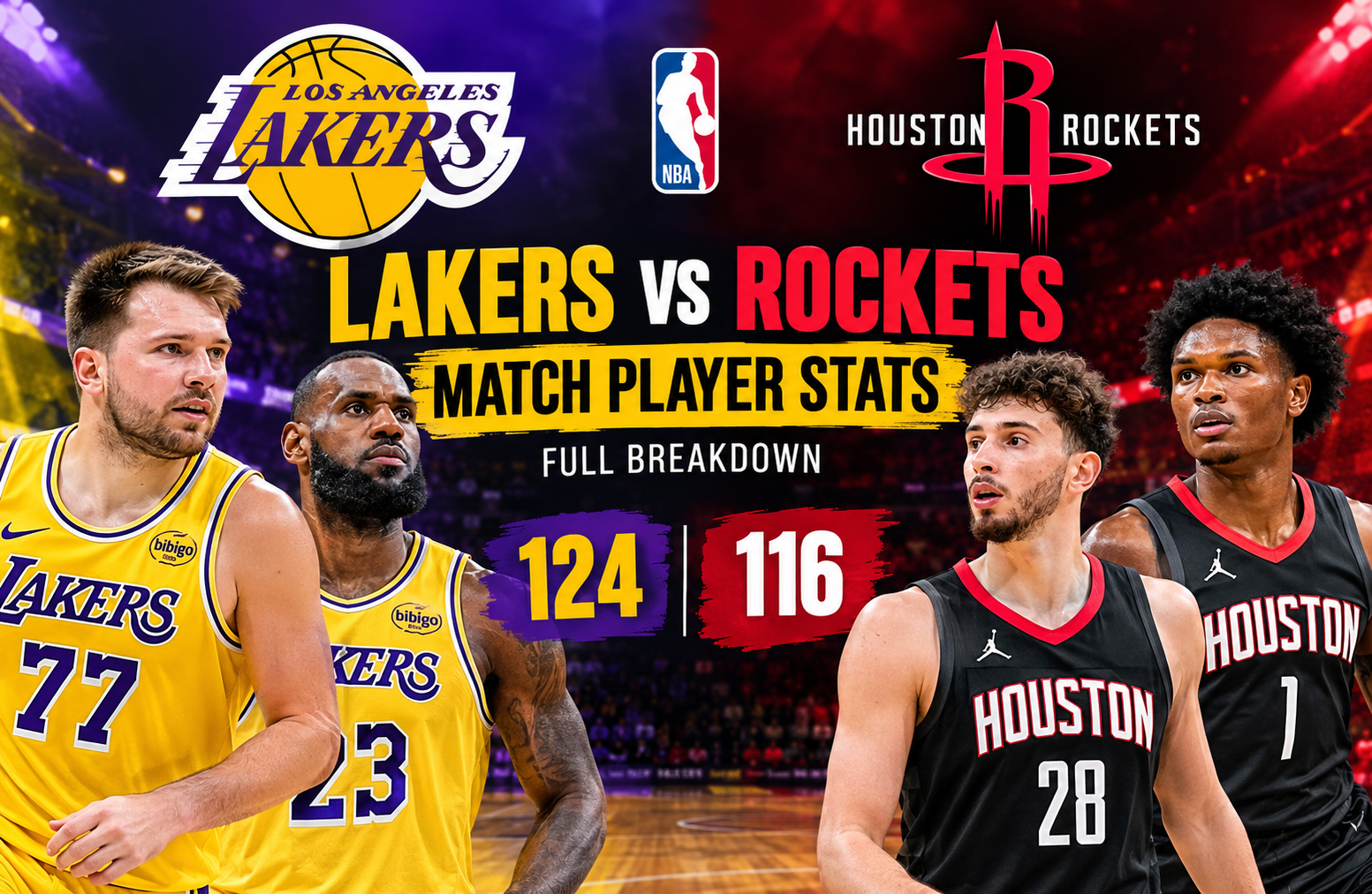 Lakers vs Houston Rockets Match Player Stats