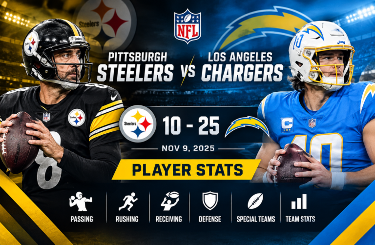 pittsburgh steelers vs chargers match player stats