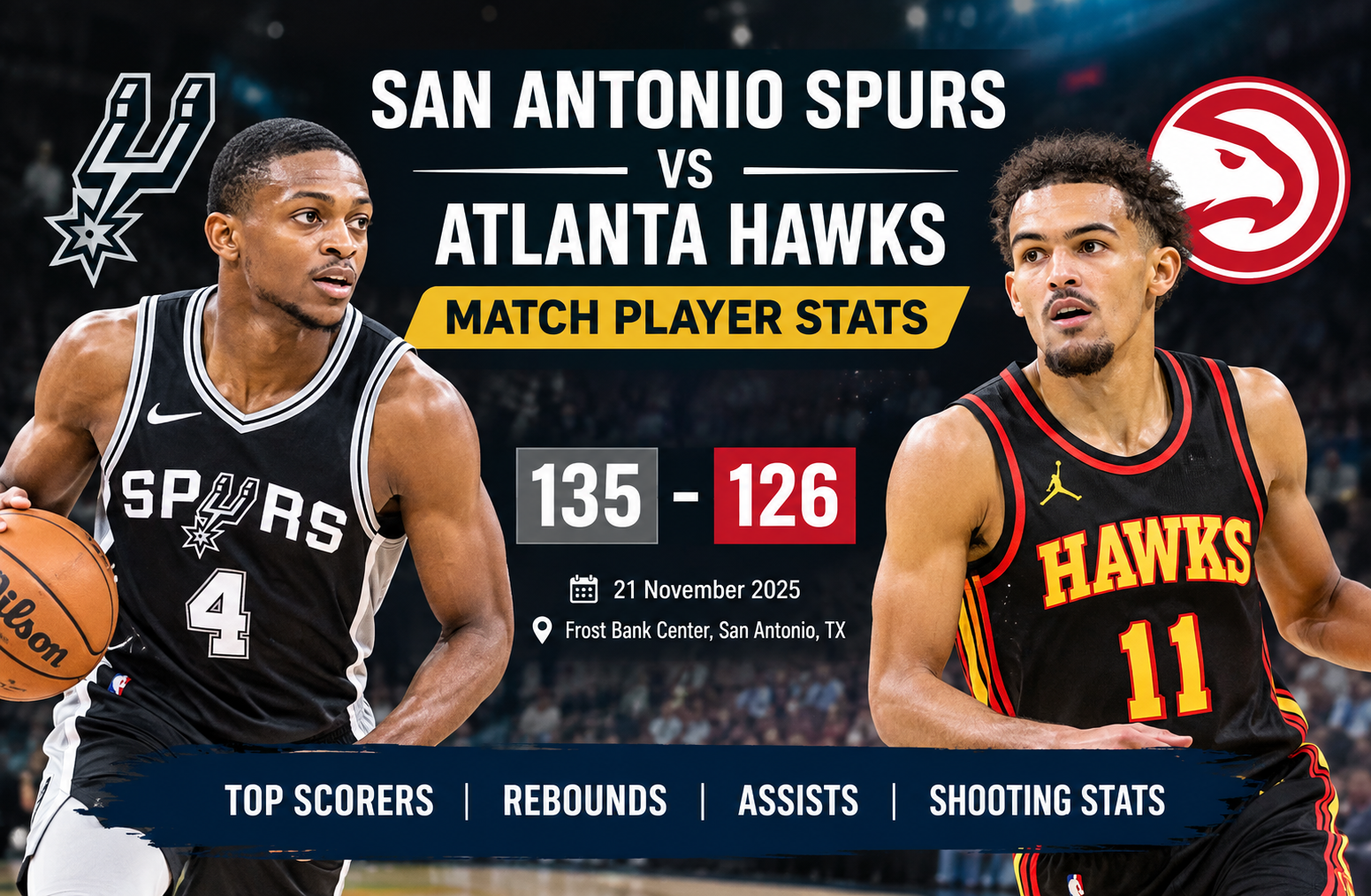 san antonio spurs vs atlanta hawks match player stats