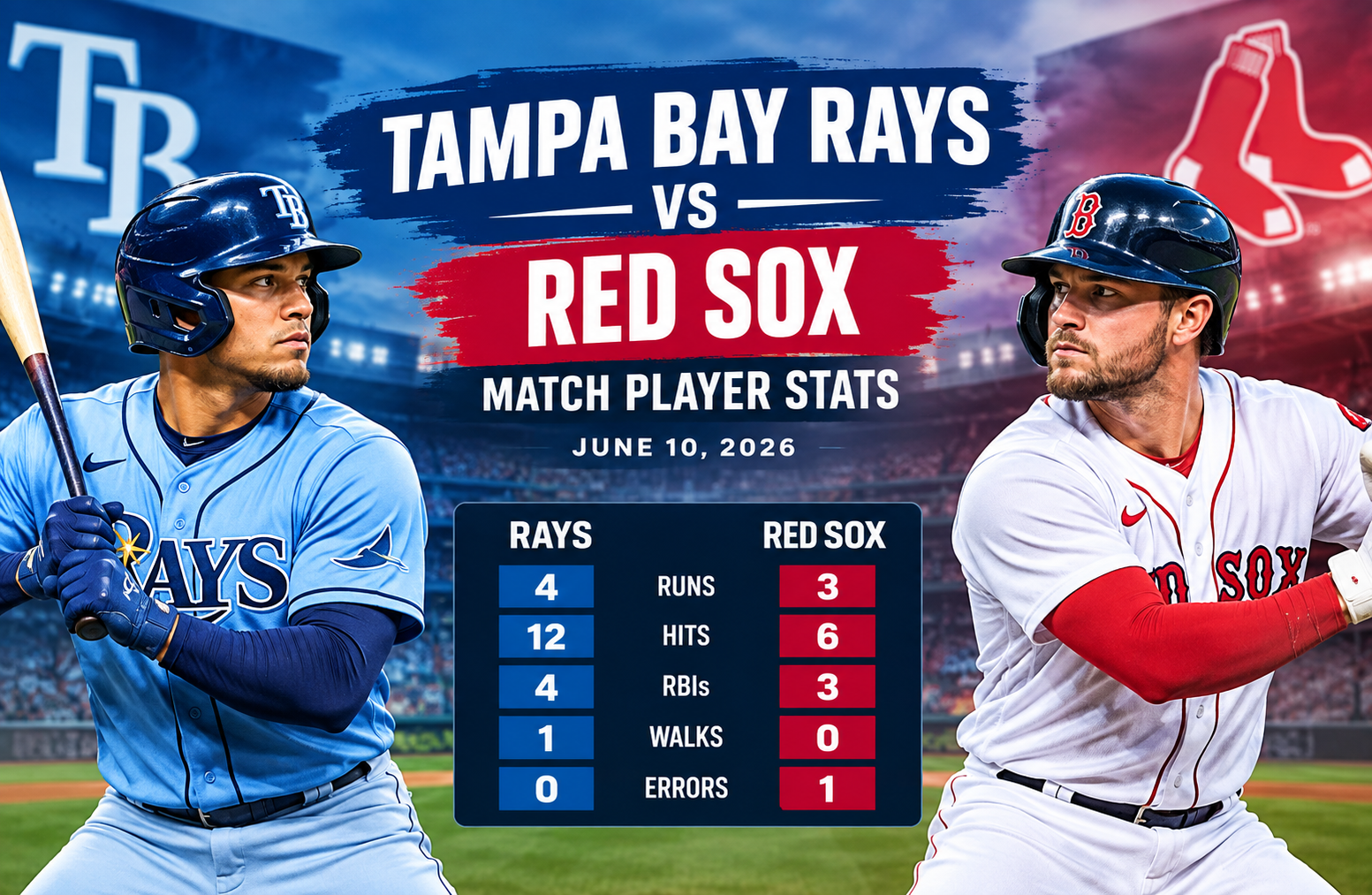 tampa bay rays vs red sox match player stats