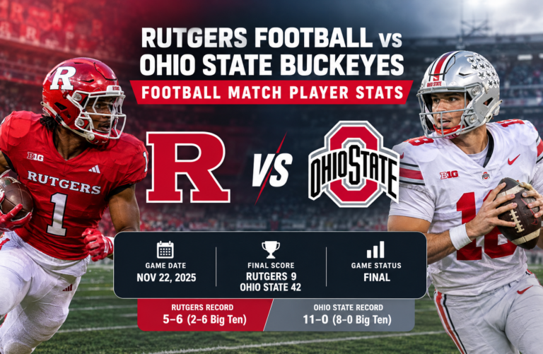 Rutgers Football vs Ohio State Buckeyes Football Match Player Stats