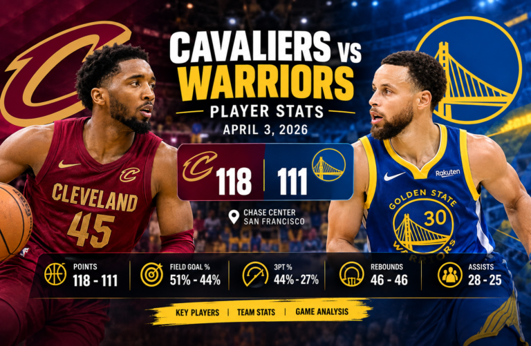 Cleveland Cavaliers vs Golden State Warriors Player Stats