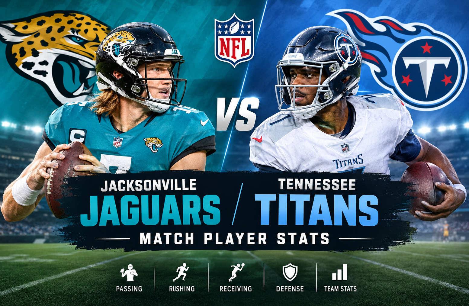 Jacksonville Jaguars vs Tennessee Titans Match Player Stats