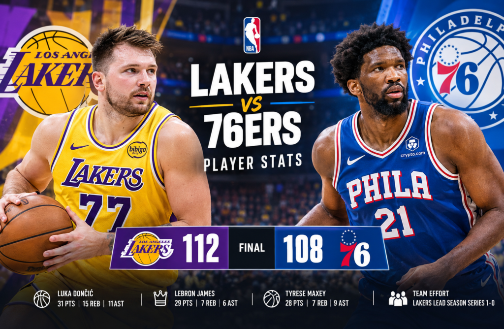 lakers vs 76ers match player stats