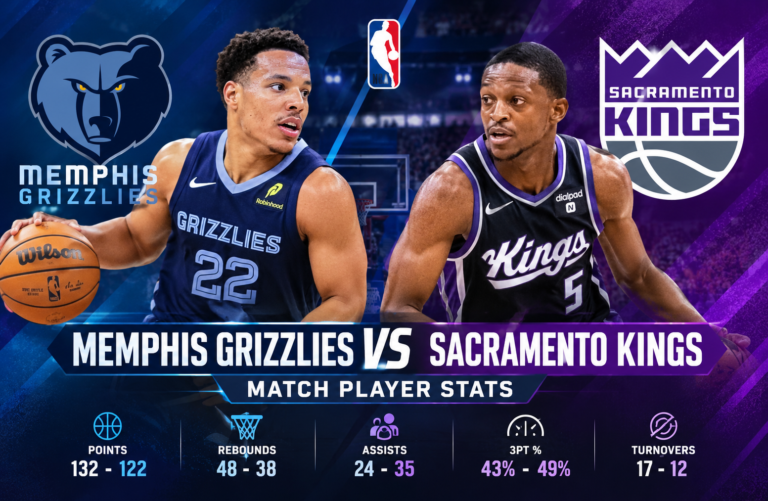 Memphis Grizzlies vs Sacramento Kings Match Player Stats