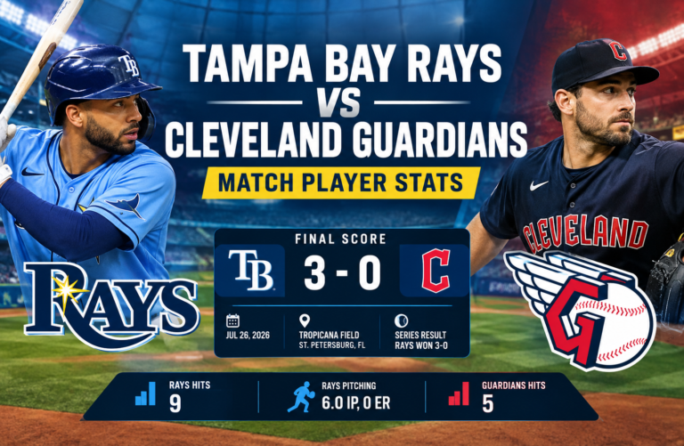 Tampa Bay Rays vs Cleveland Guardians Match Player Stats