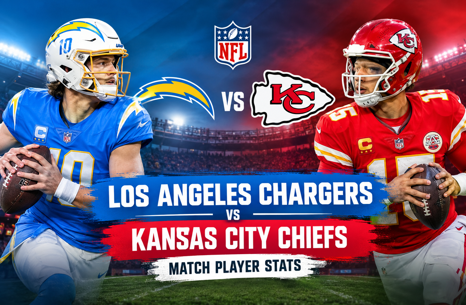 los angeles chargers vs kansas city chiefs match player stats