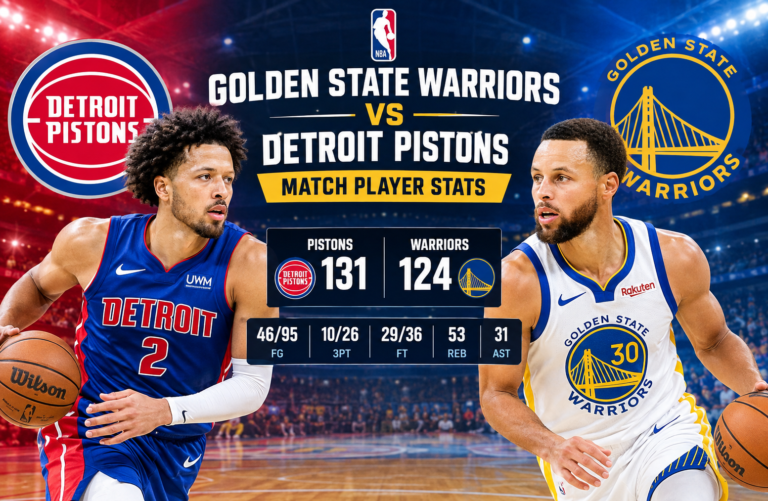 golden state warriors vs detroit pistons match player stats